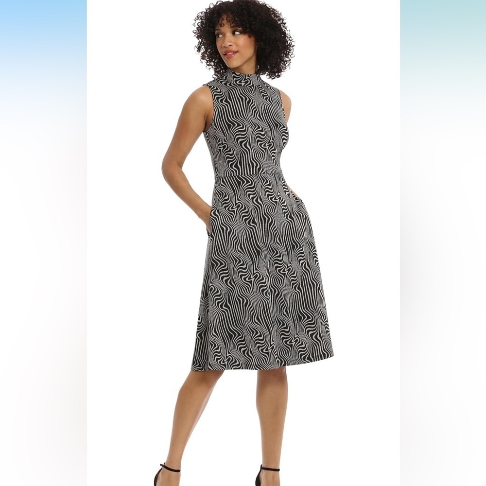 Maggy London Mock Neck Midi Dress